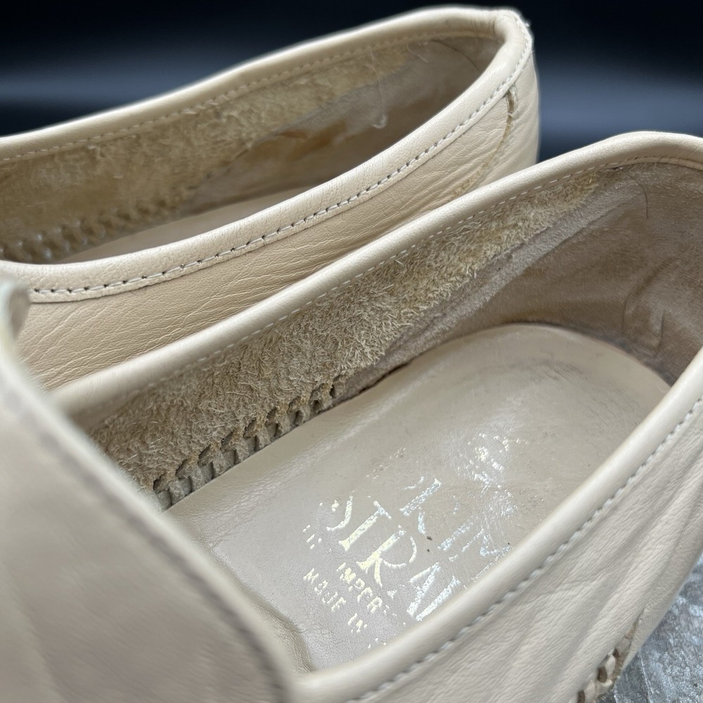 Vintage Prima Strada Italy Men Loafers 10.5 M Beige Woven Braided Leather Shoes - Picture 15 of 16